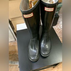 Hunter tall black boots